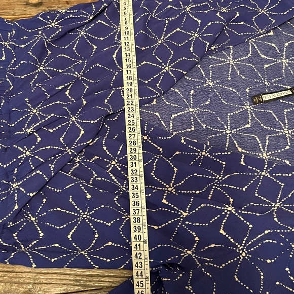 Plenty by Tracy Reese = Boho Blue Printed Midi Wrap Dress - Size M - Picture 3 of 5